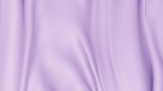 Les vagues violettes satinées plient l'arrière-plan 3D. Plis lilas légers avec de douces ondulations soyeuses dans un design de velours luxueux drapé abstrait fluide.