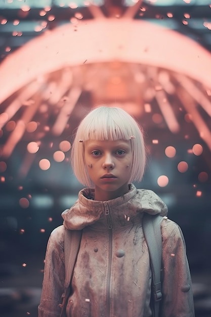 Photo un vaisseau spatial explorant un univers latent d'ovnis diatomes et zef girl yolandi de die antwoord