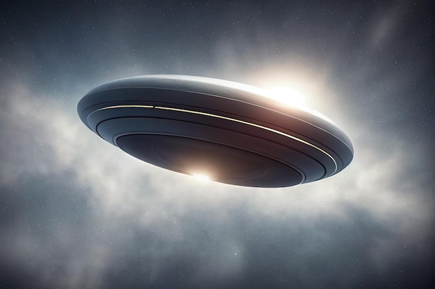 Vaisseau spatial extraterrestre futuriste volant UFO