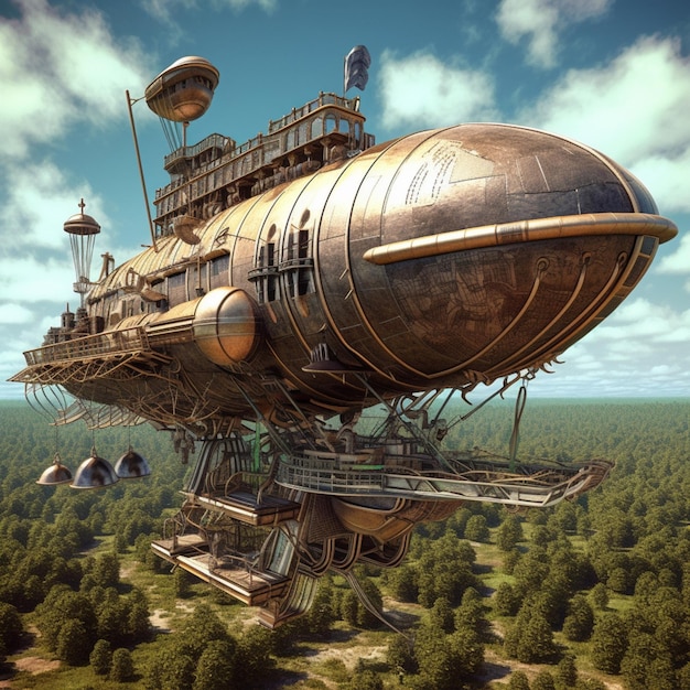 Le vaisseau spatial Steampunk