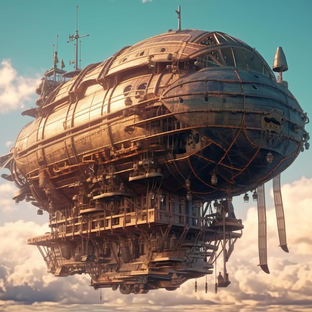 Le vaisseau spatial Steampunk