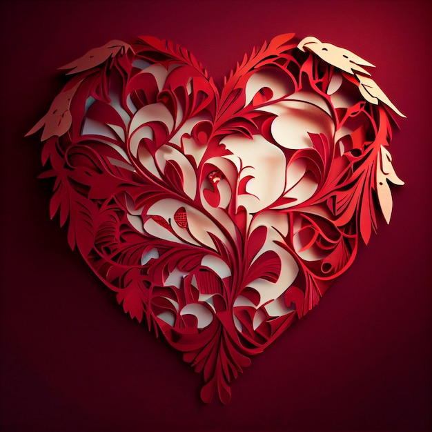 Valentine39s Day Heart Illustration créée par la technologie Generative AI