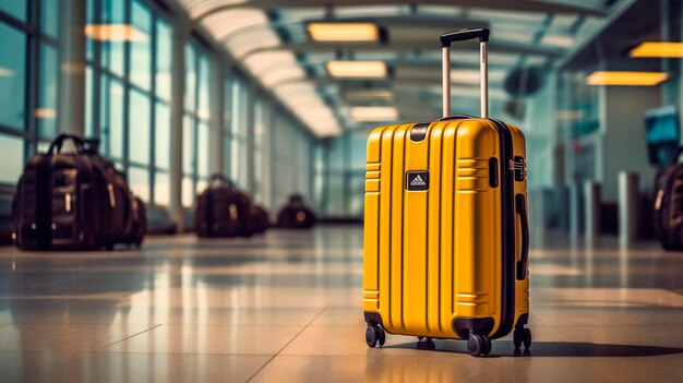 La valise avec des bagages à l'aéroport Les défis des bagages d'aéroport et le problème de la valise AI générative