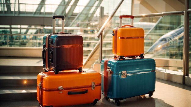 Une valise dans un aéroport vide