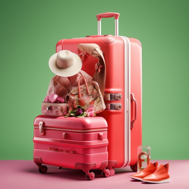 valise femme rose à roulettes