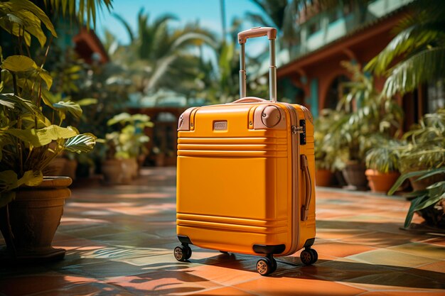 Photo valise de luxe dans l'hôtel concept de voyage et de vacances vacances d'été vacances génératives ai