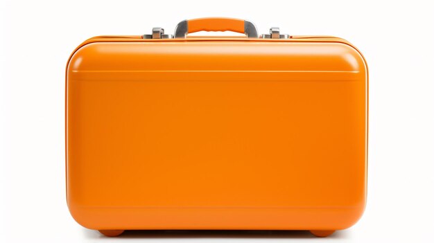 Photo une valise orange isolée sur fond blanc