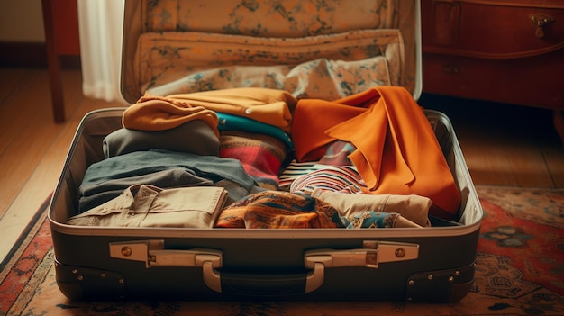valise remplie de vêtements