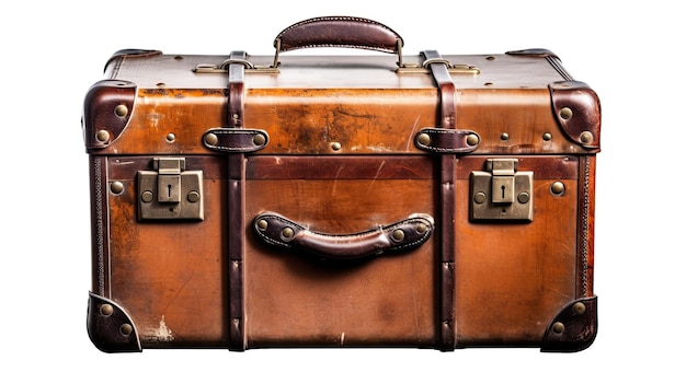 Valise vintage cool debout attendant fièrement de nouveaux voyages ai générative