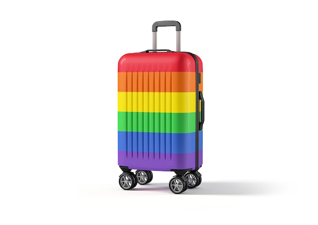 Valise de voyage avec le drapeau LGBT