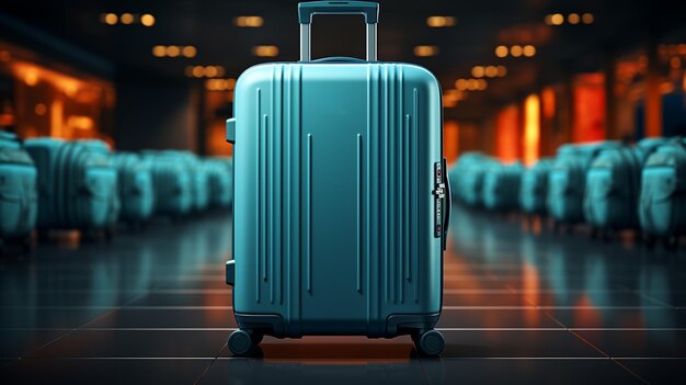 Valise de voyage moderne sur fond sombre ai générative