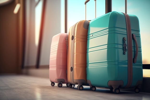 Valises bagages Concept de voyage AI générative