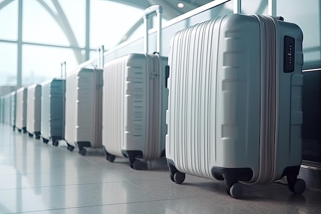 Valises de bagages dans le terminal de l'aéroport Concept de voyage Generative AI