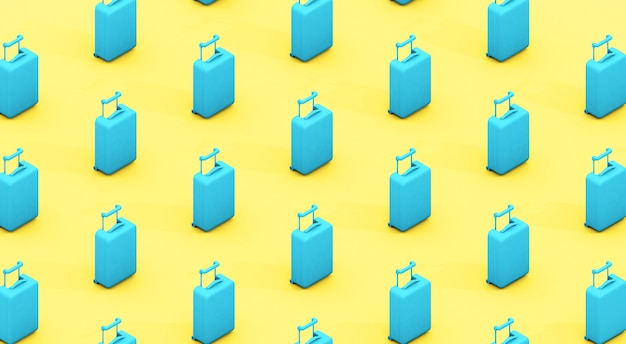 Valises bleues et jaunes