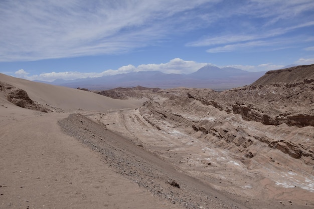 Valle de la Muerte Death Valley ou Mars Valley près de la ville de San Pedro de Atacama dans le désert d'Atacama au Chili