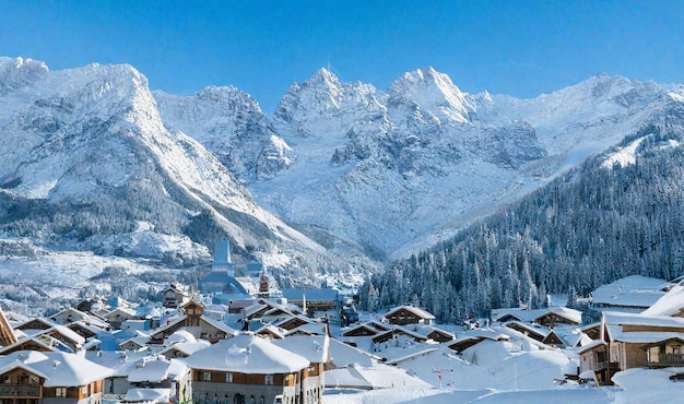 vallée de neige HD 8K fond d'écran image photographique