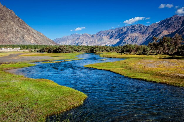 Photo la vallée de nubra dans l'himalaya, en inde