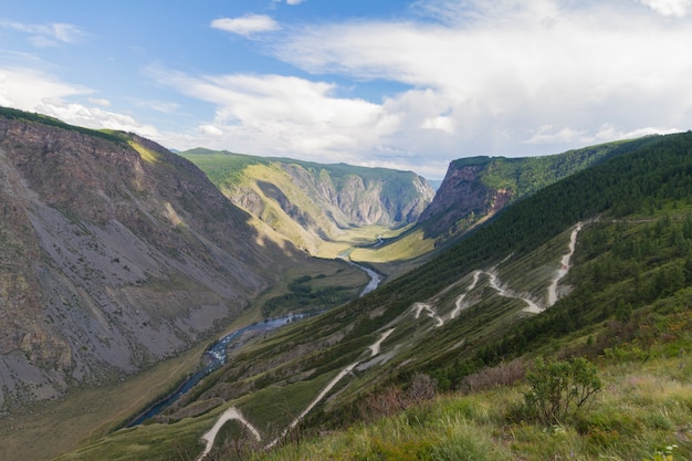 Vallée de la rivière, vue de dessus