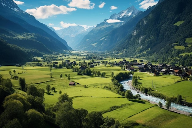 Une vallée traversée par une rivière