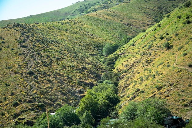 Vallée verte dans les montagnes de Samarcande