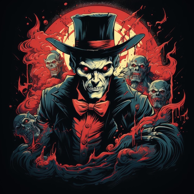 vampire dracula tshirt design vecteur clipart halloween effrayant personnage illustration tatouage effrayant