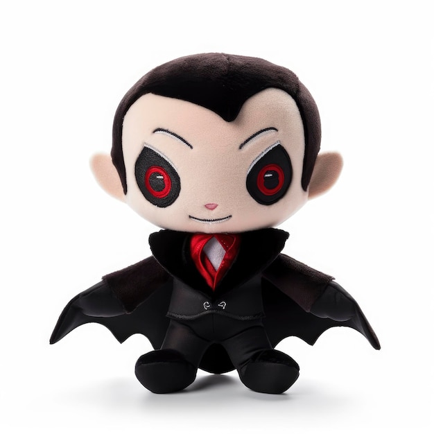 Un vampire en peluche vêtu de noir