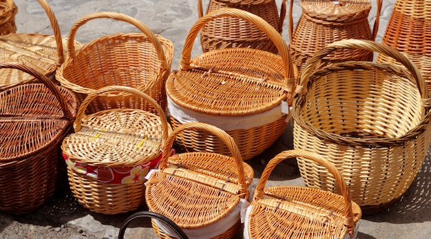 Photo vannerie artisanale traditionnelle en espagne