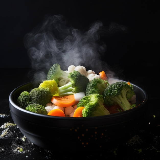 Photo la vapeur des légumes carotte brocoli