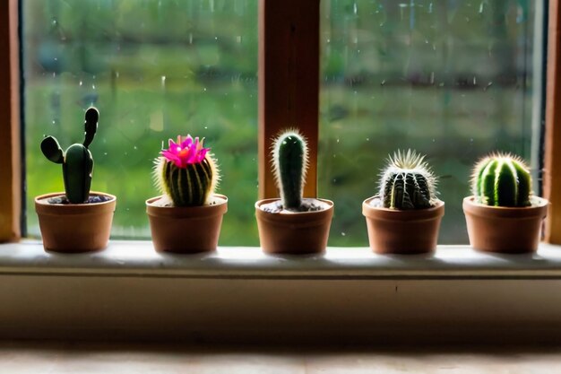 Une variété de beaux cactus