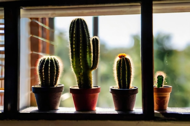 Une variété de beaux cactus
