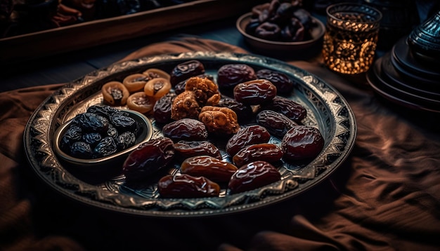 Variété de bonbons arabes traditionnels Grand dîner Eid alFitr mubarak