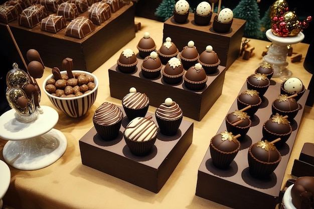 Variété de bonbons au chocolat haut de gamme