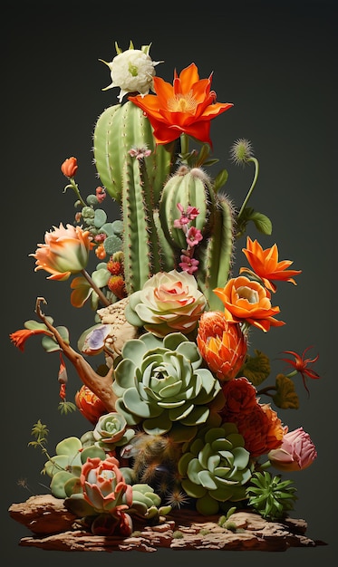 Variété de cactus et plantes succulentes