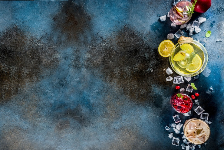 Photo variété de cocktails glacés automne hiver