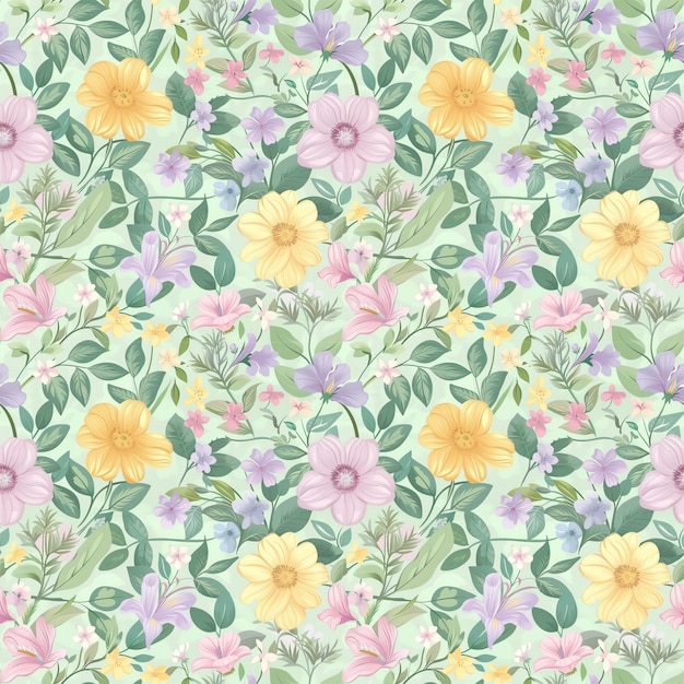 Variété florale forme de couleur nature motif de tissu sans couture