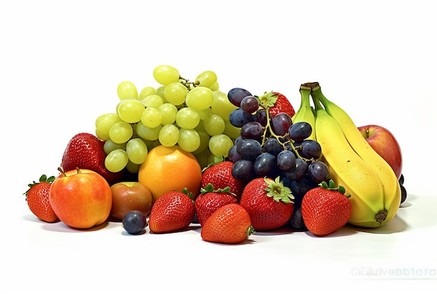 Variété de fruits sur fond blanc dans la cuisine