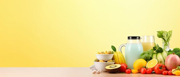 une variété de fruits et légumes sur une table