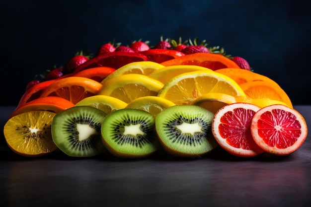 Une variété de fruits sur une table