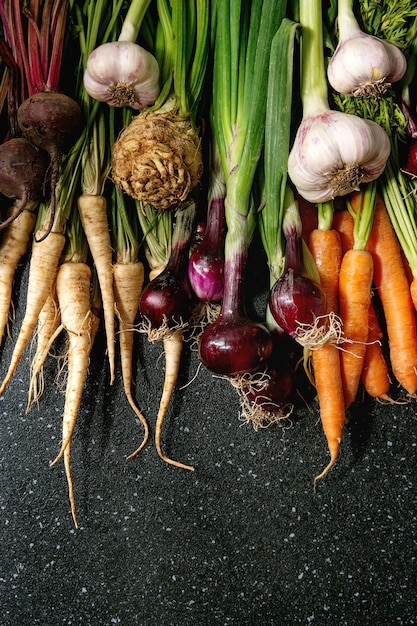 Variété de légumes racines