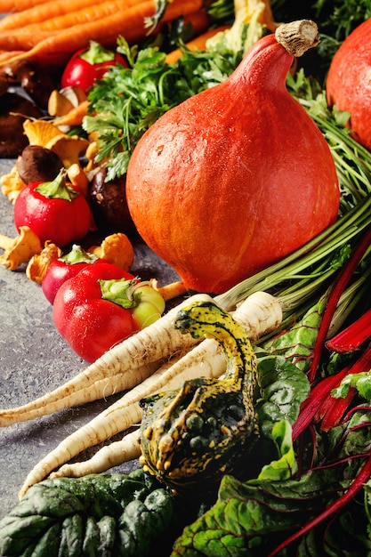 Photo variété de légumes de récolte d'automne