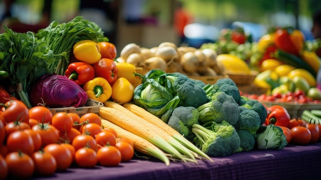 Variété de légumes sur une table