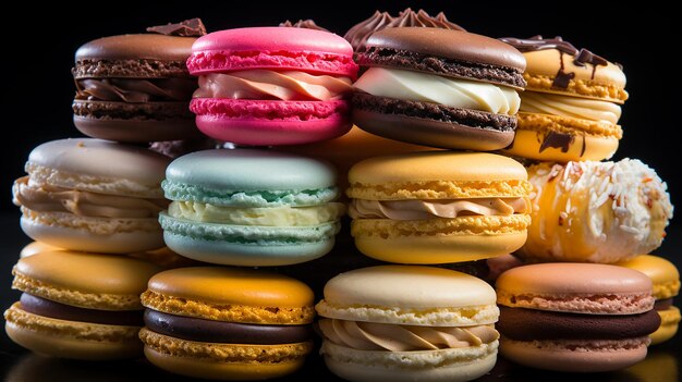 Une variété de macarons