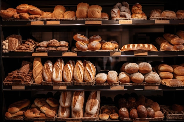 Variété de pains à la boulangerie