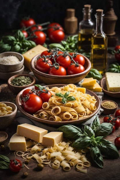 Photo une variété de plats délicieux sur une table vibrante