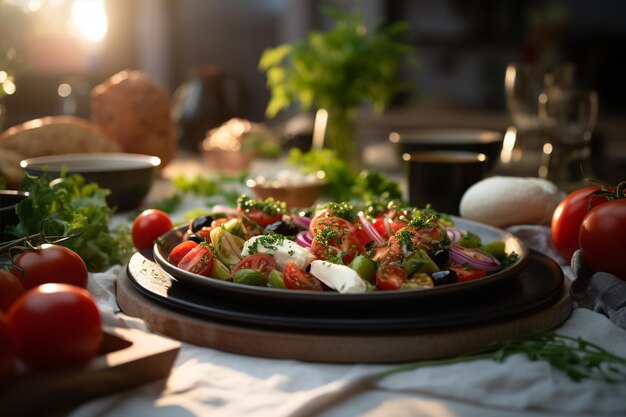 Une variété de plats sur la table