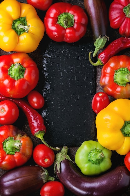 Variété de poivrons de paprika colorés