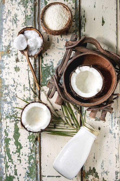 Variété de produits à base de noix de coco