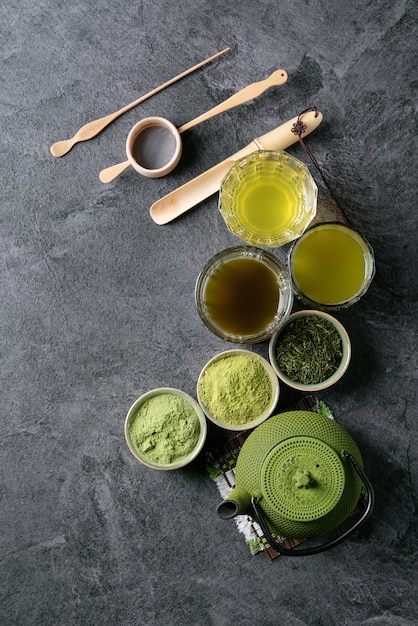 Photo variété de thé de matcha