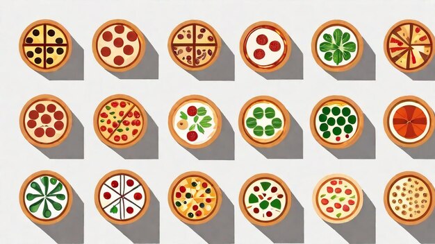 Photo des variétés délicieuses de pizza