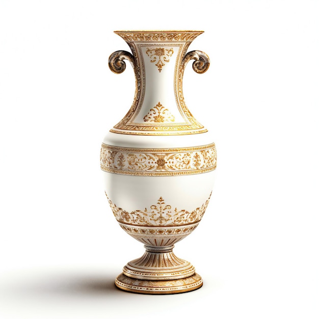 Vase antique isolé sur fond blanc